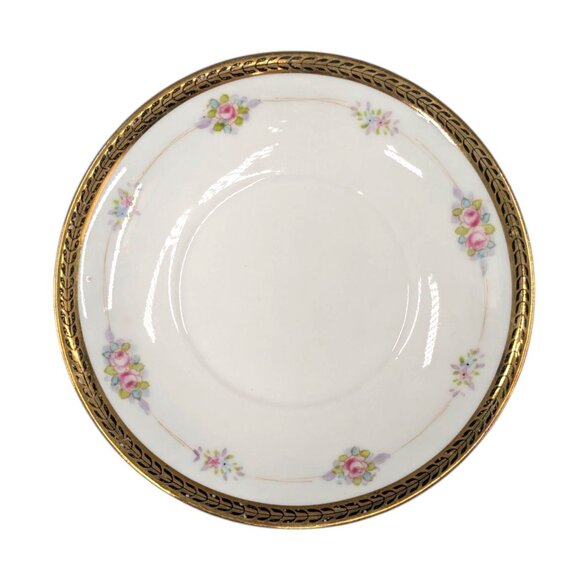 Noritake M Saucer LOT OF 6 Roses Gold Encrusted N224 5.25" JAPAN - Picture 2 of 10